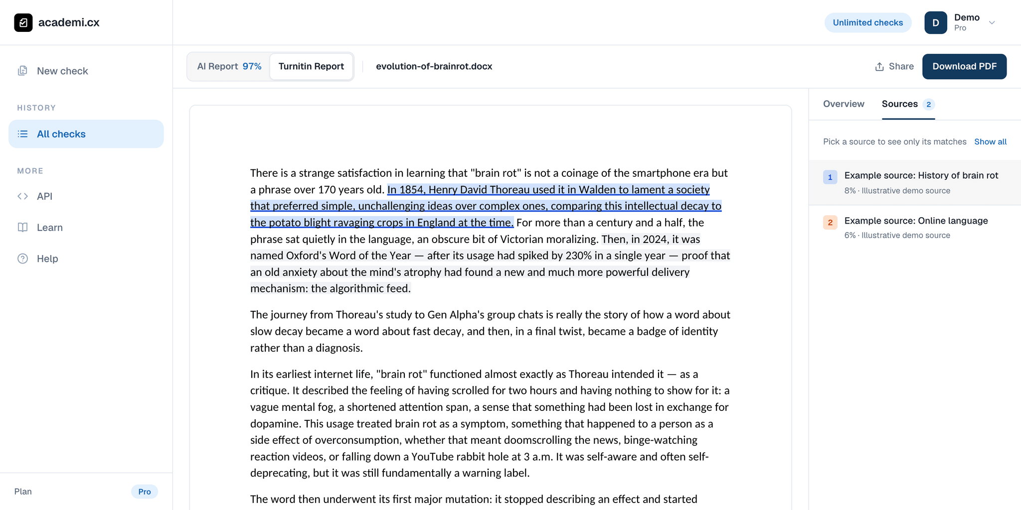 Reviewing similarity matches · Learn | academi.cx